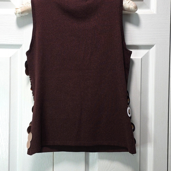 Joseph A Brown and Gold Sequin Tank Top Size Small - Picture 5 of 8